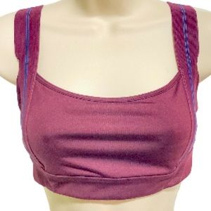 JOY LAB Sport Bra Purple Burgundy Blue Stripes Womens Medium